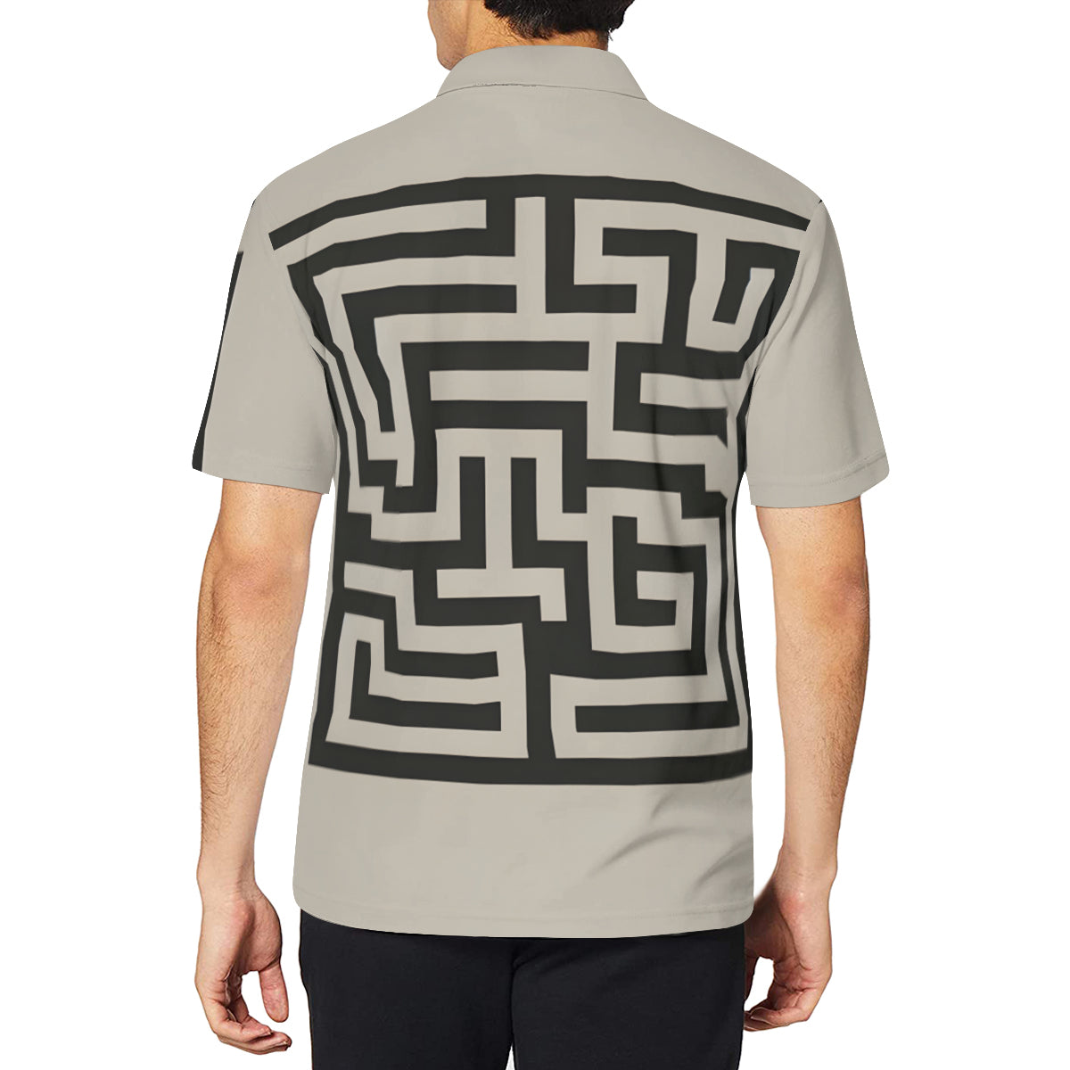 Minimalistic Geometric Men's Premium European Size POLO Shirt | 95% Polyester+5% Spandex