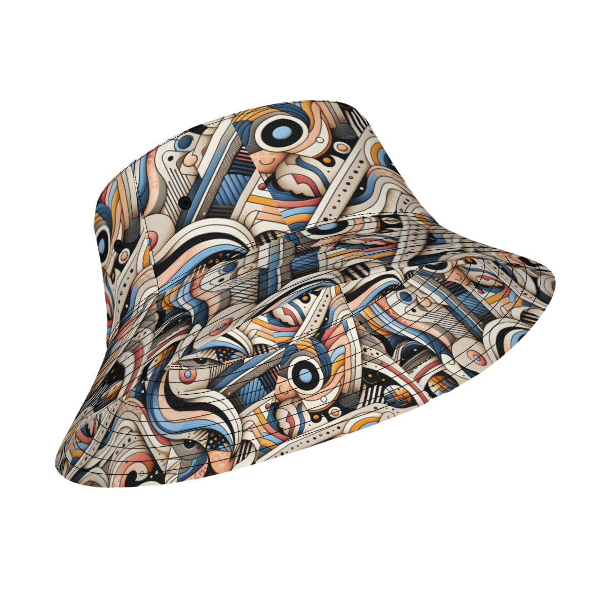 Abstract Double-Sided Unisex Polyester Bucket Hat