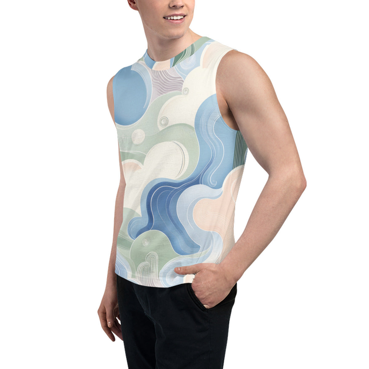 Abstract Floral Men's Sleeveless Vest｜Polyester