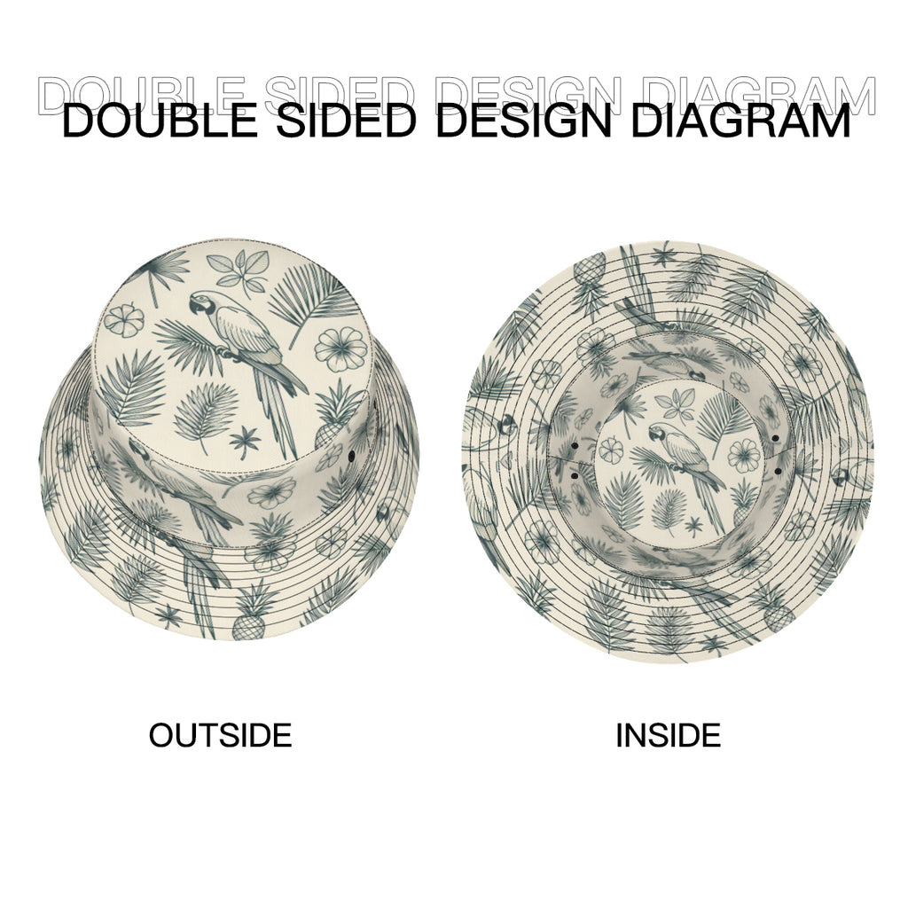 Tropical Double-Sided Unisex Polyester Bucket Hat