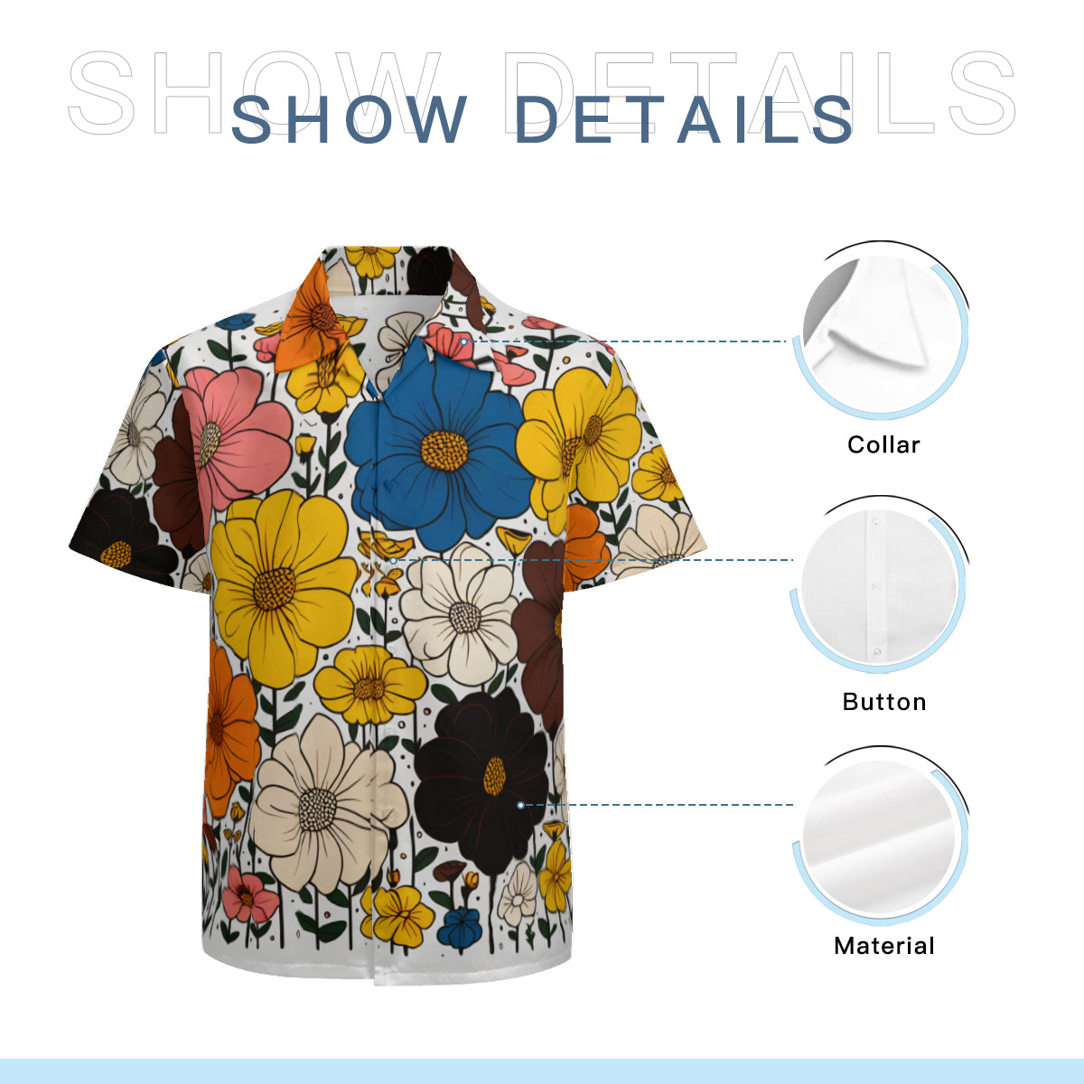 Metallic Leaf Art  Short Sleeves Men's Shirt