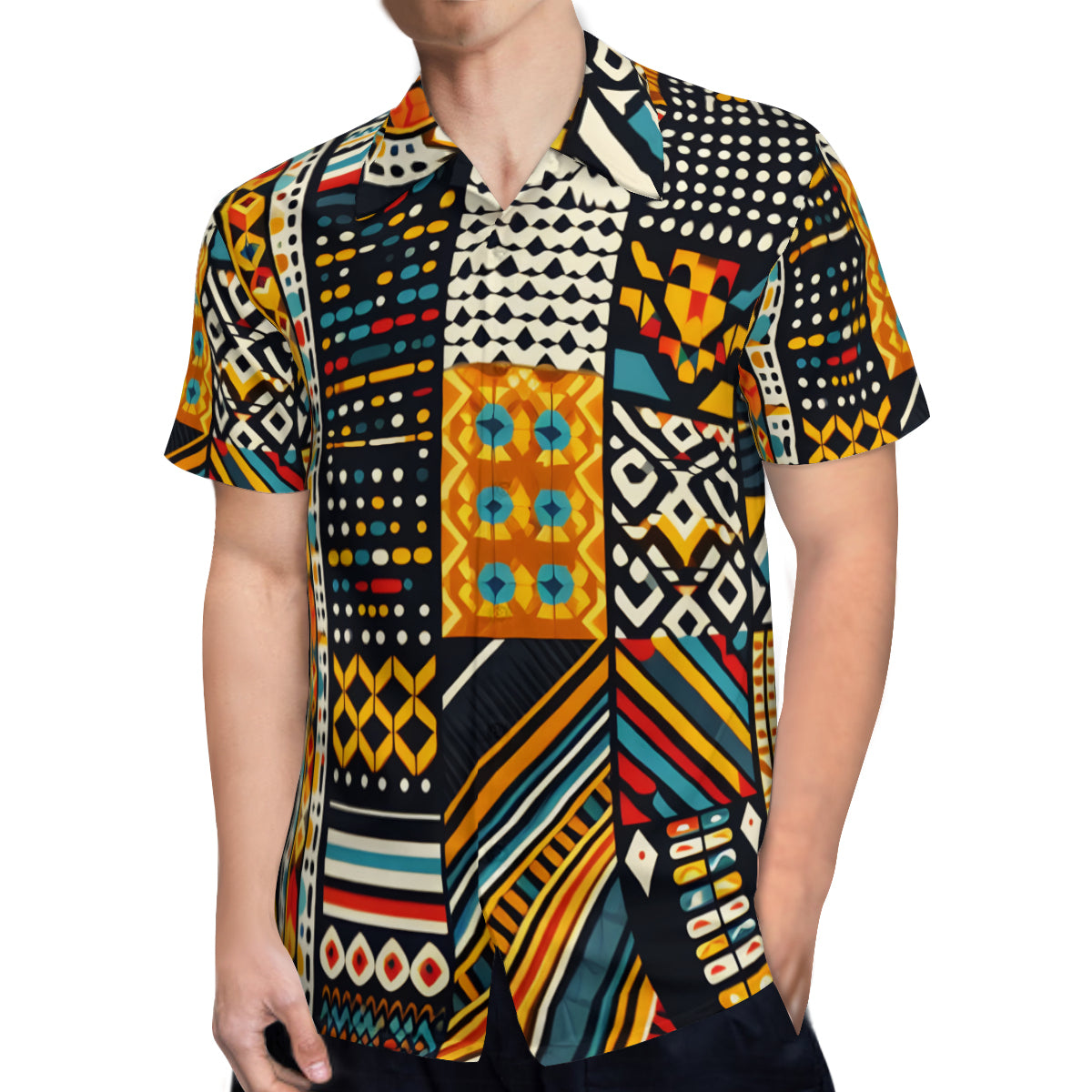 Africa Pattern Short Sleeves Men's Shirt