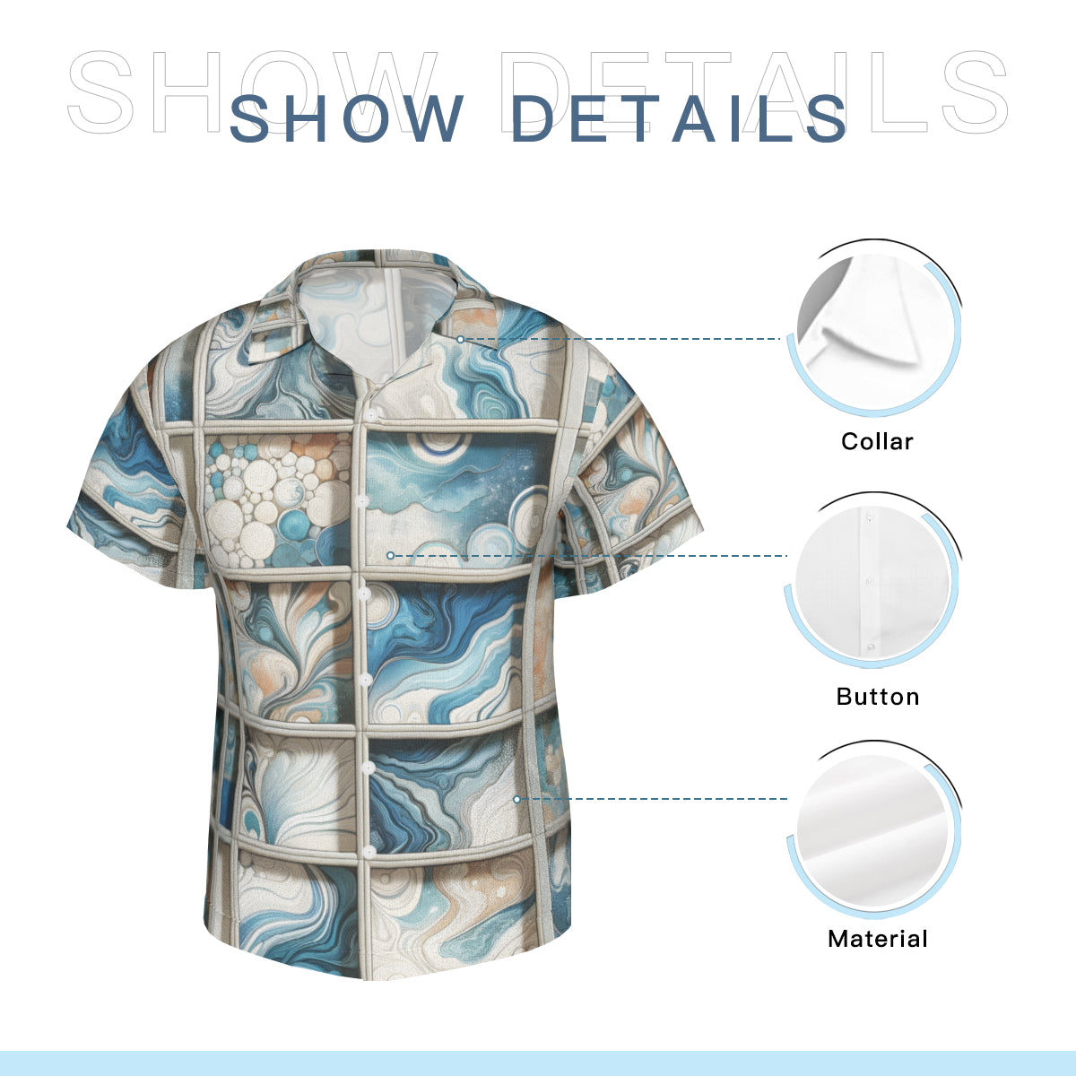 Window Pane Short Sleeves Men's Shirt