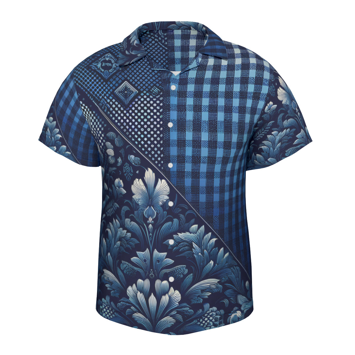 Blue Jeans Design Short Sleeves Men's Shirt