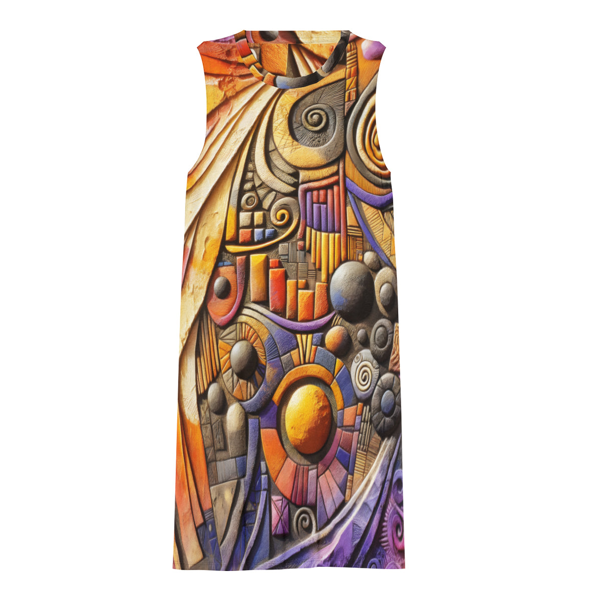 Abstract Textured Women's Casual Dress | Polyester