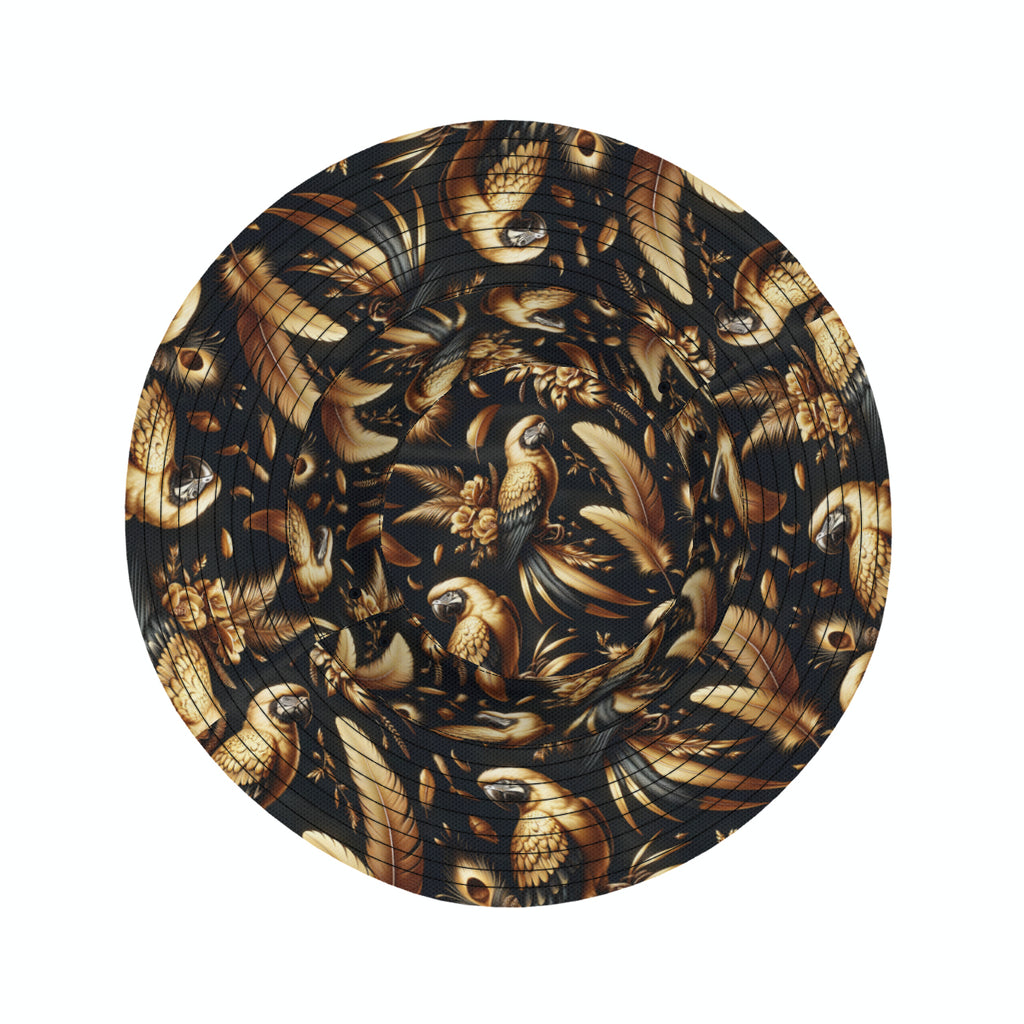 Golden Parrots Double-Sided Unisex Polyester Bucket Hat