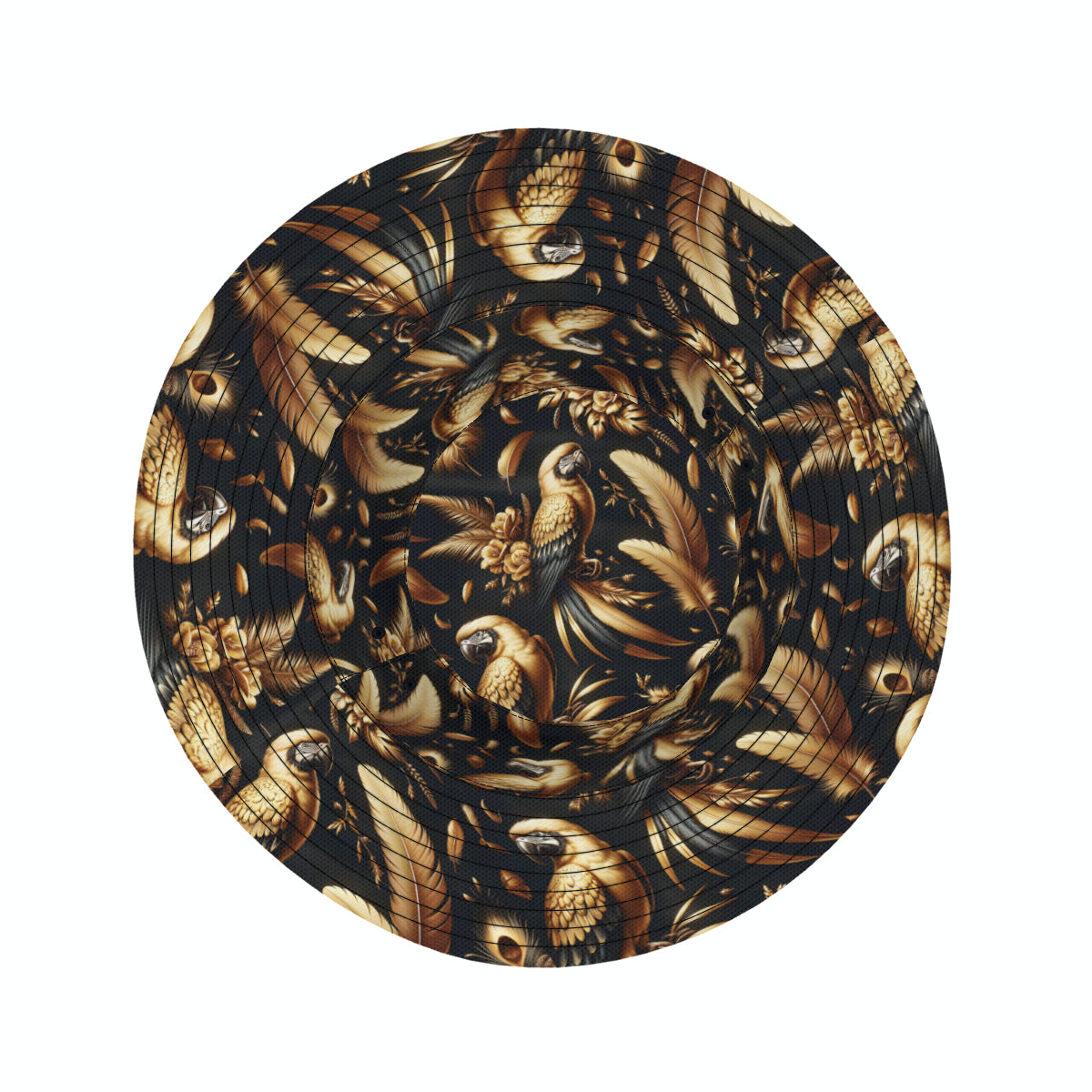 Golden Parrots Double-Sided Unisex Polyester Bucket Hat