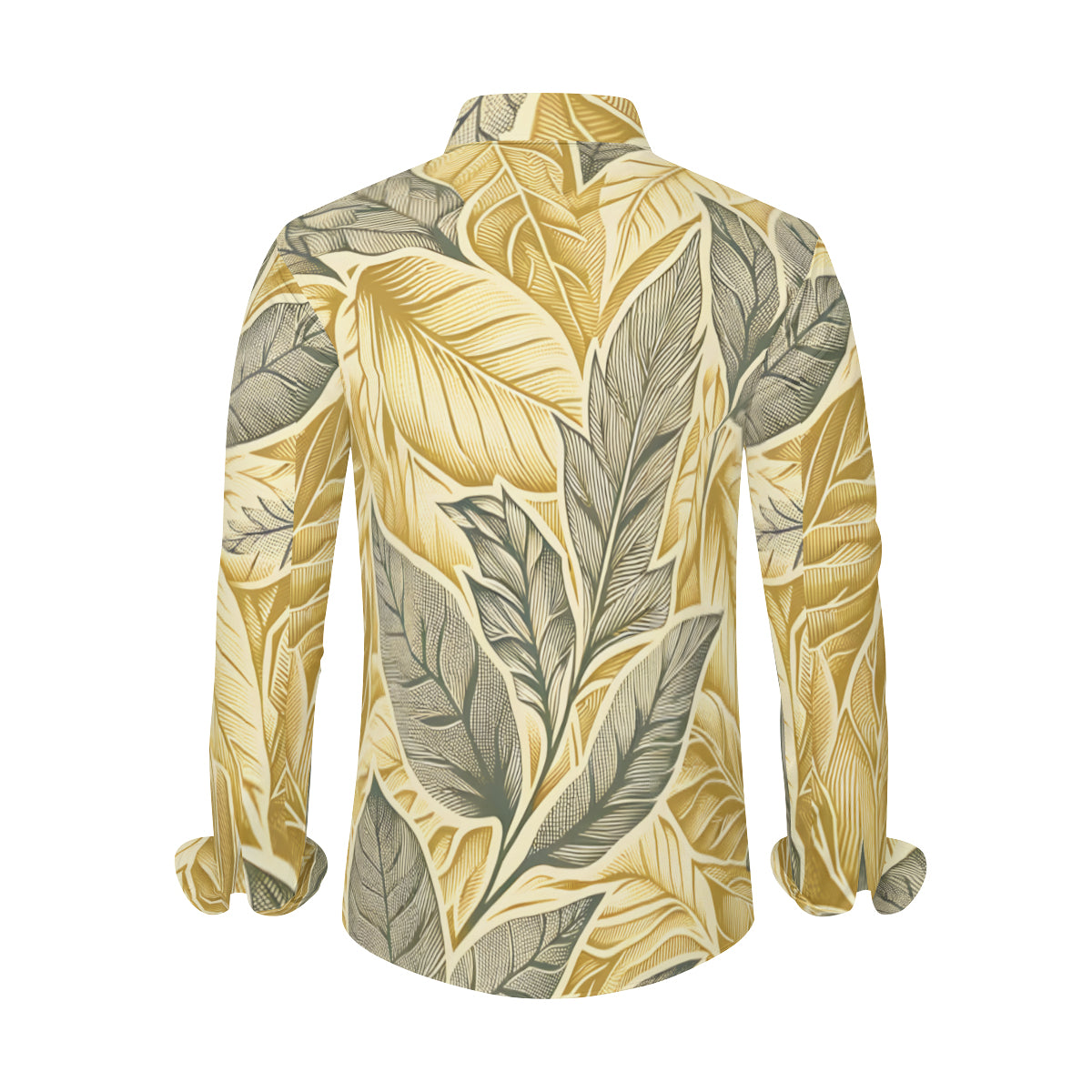 Golden Leaves Men's Classic Long-Sleeved Shirt | Polyester