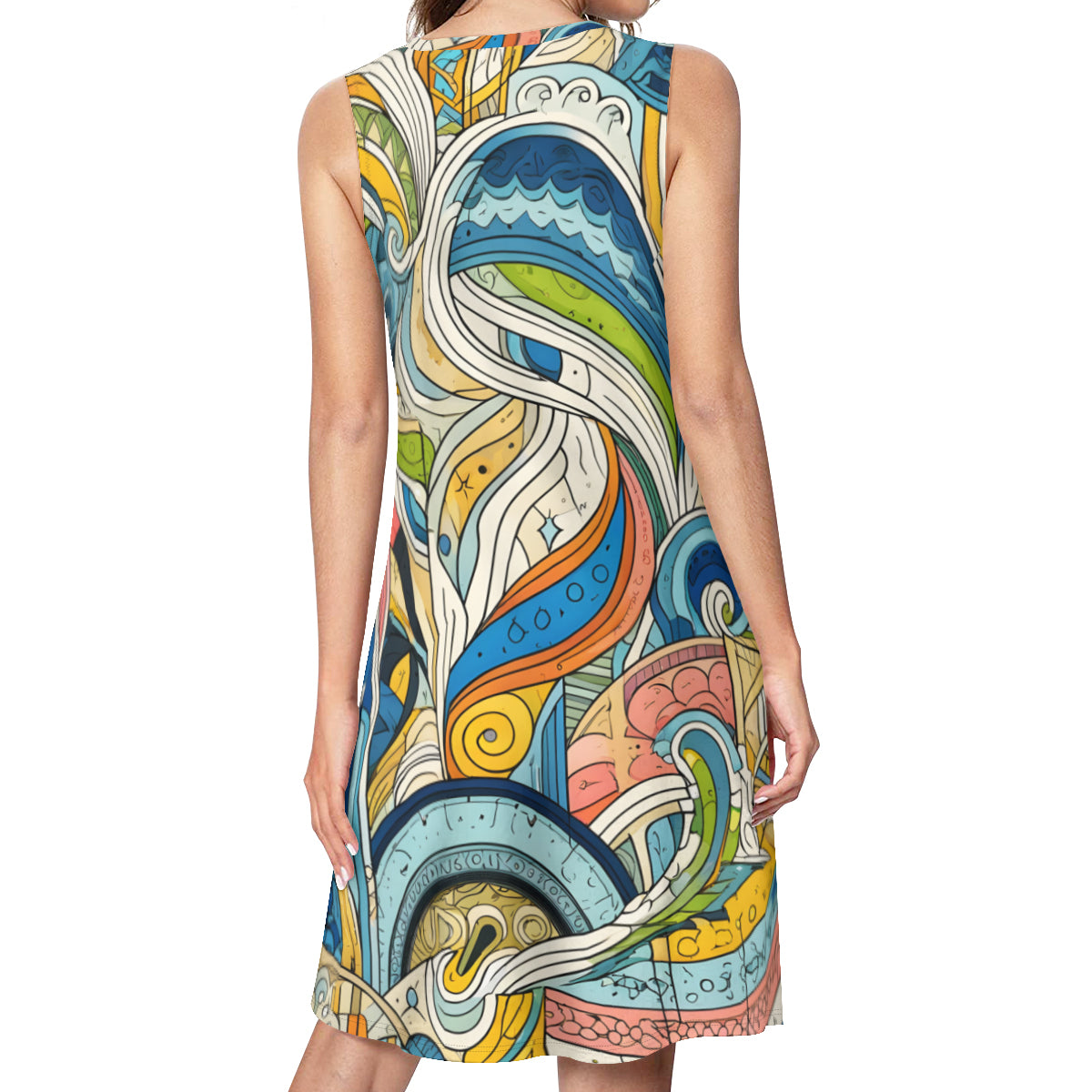 Abstract Women's Casual Dress | Polyester