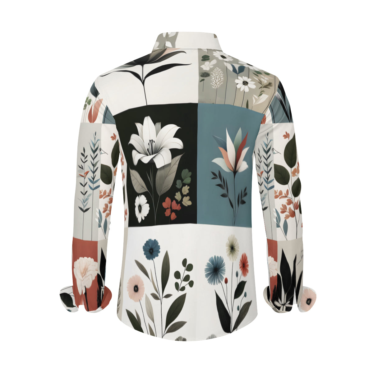 Minimalistic Floral Long Sleeves Men's Shirt