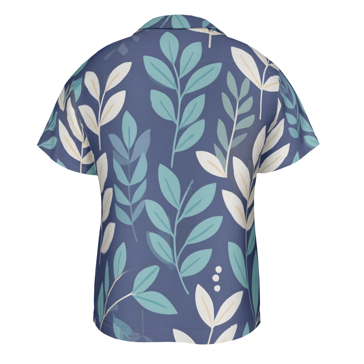 Blue Leaves Short Sleeves Men's Shirt