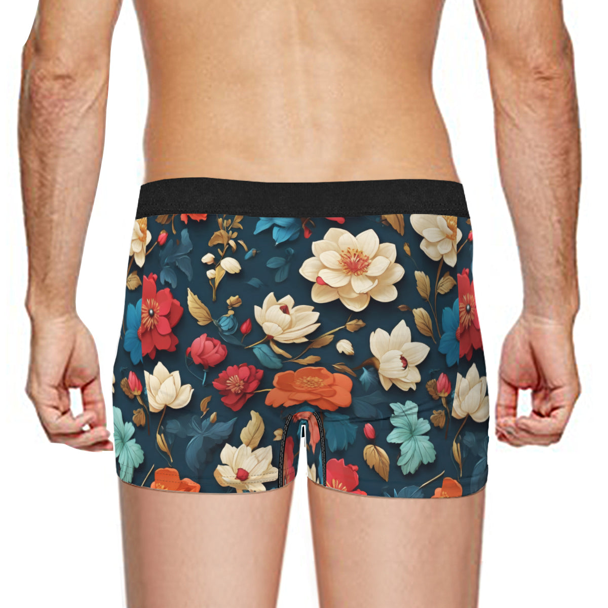 Floral Men's Underwear (Multi-Faceted Design)