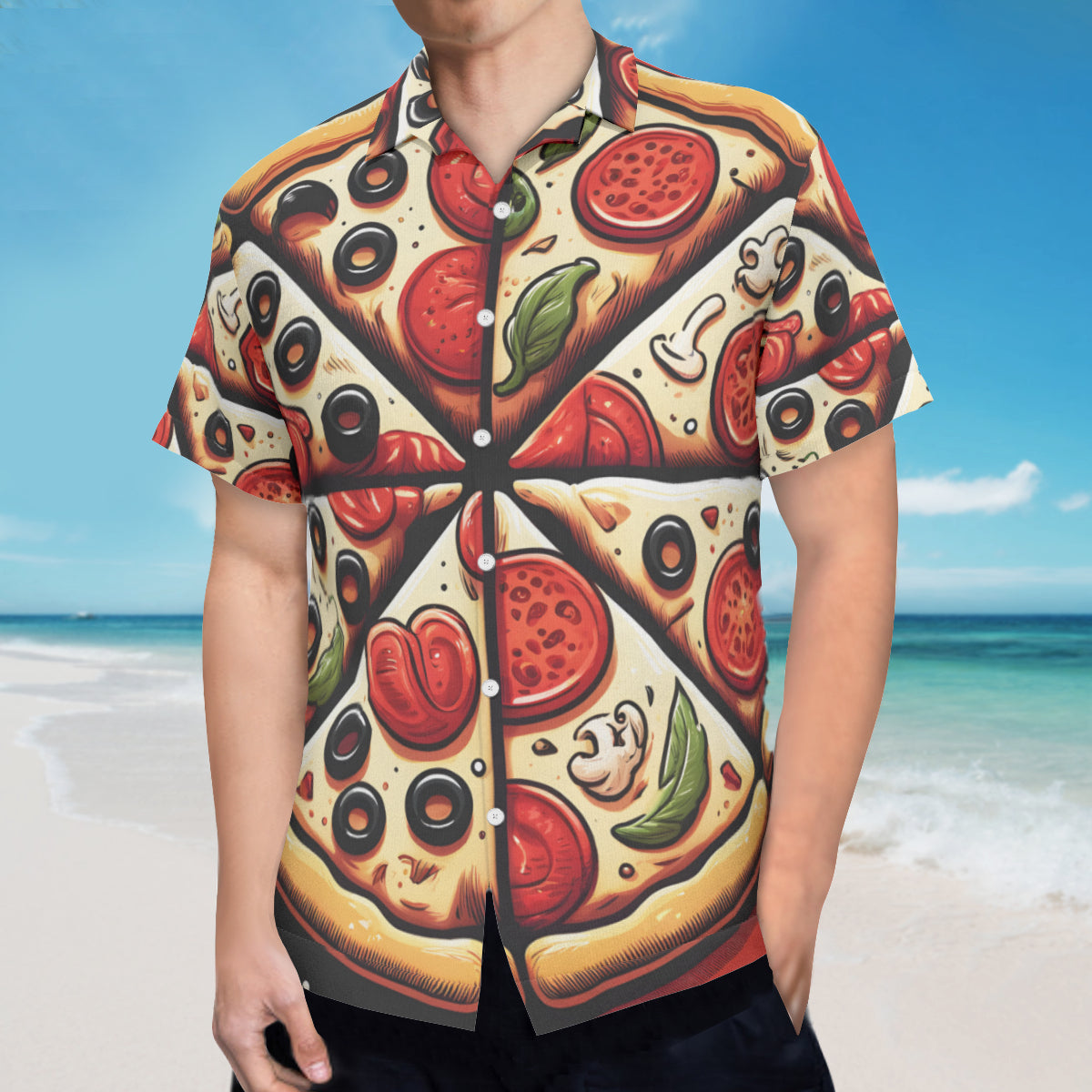 Pizza Slices Short Sleeves Men's Shirt