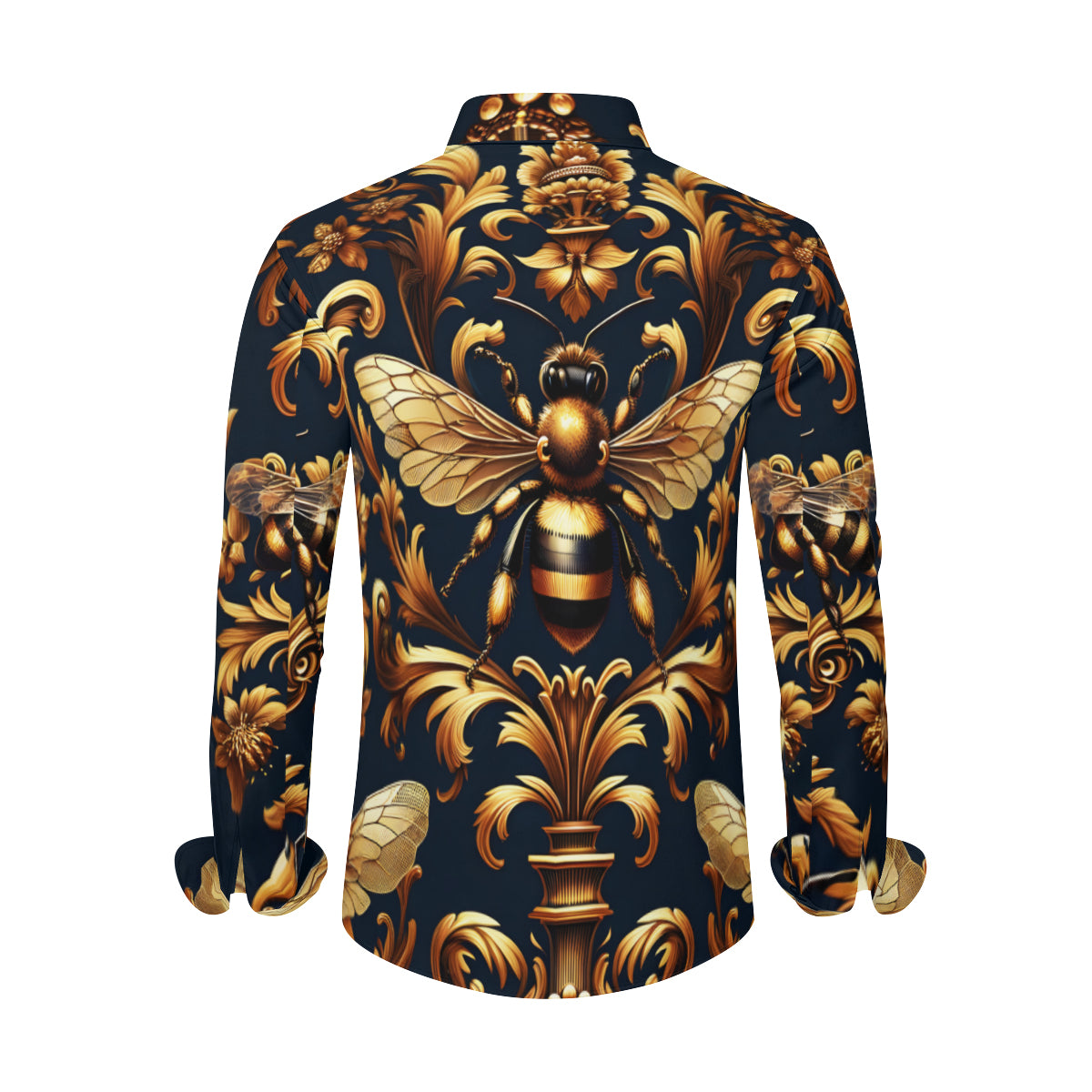Golden Bees Long Sleeves Men's Shirt