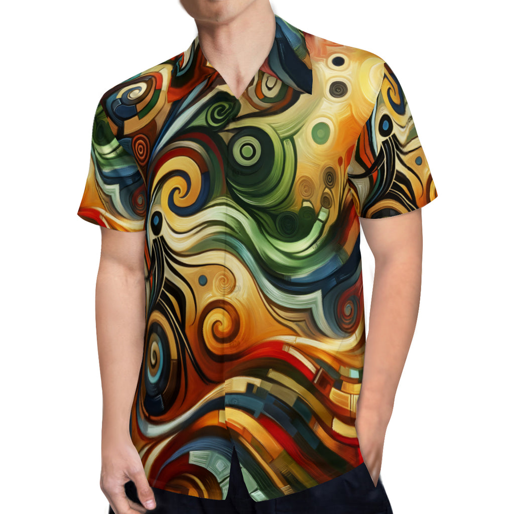 Abstract Swirling Afrocentric Short Sleeves Men's Shirt