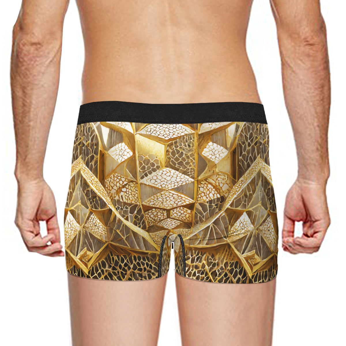 Golden Architechtural Design  Men's Underwear (Multi-Faceted Design)