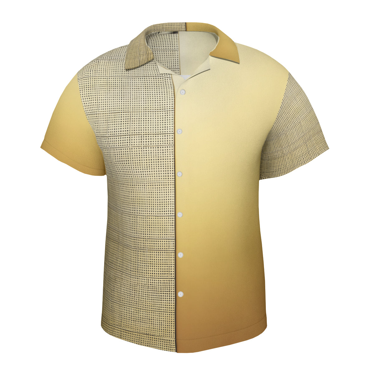 Minimal Gold Check Short Sleeves Men's Shirt