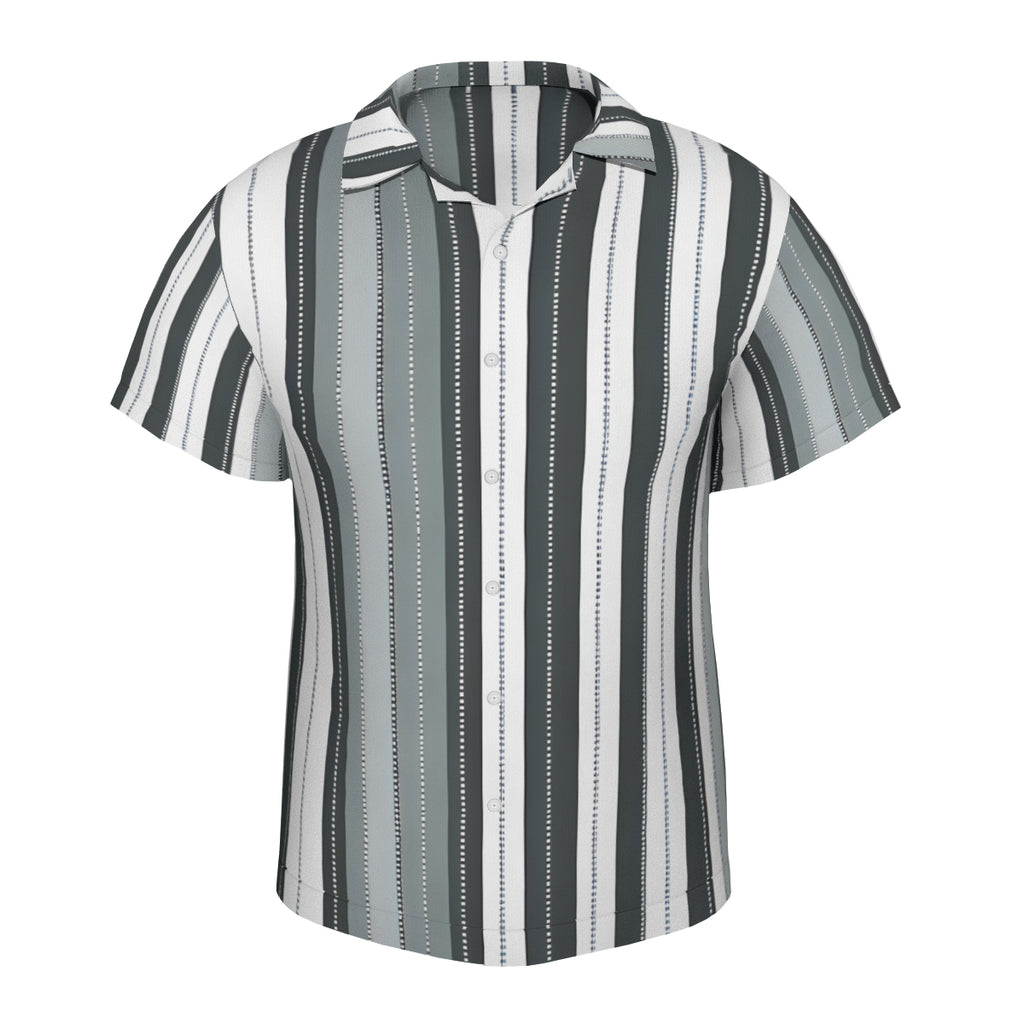 Abstract Stripes Short Sleeves Men's Shirt