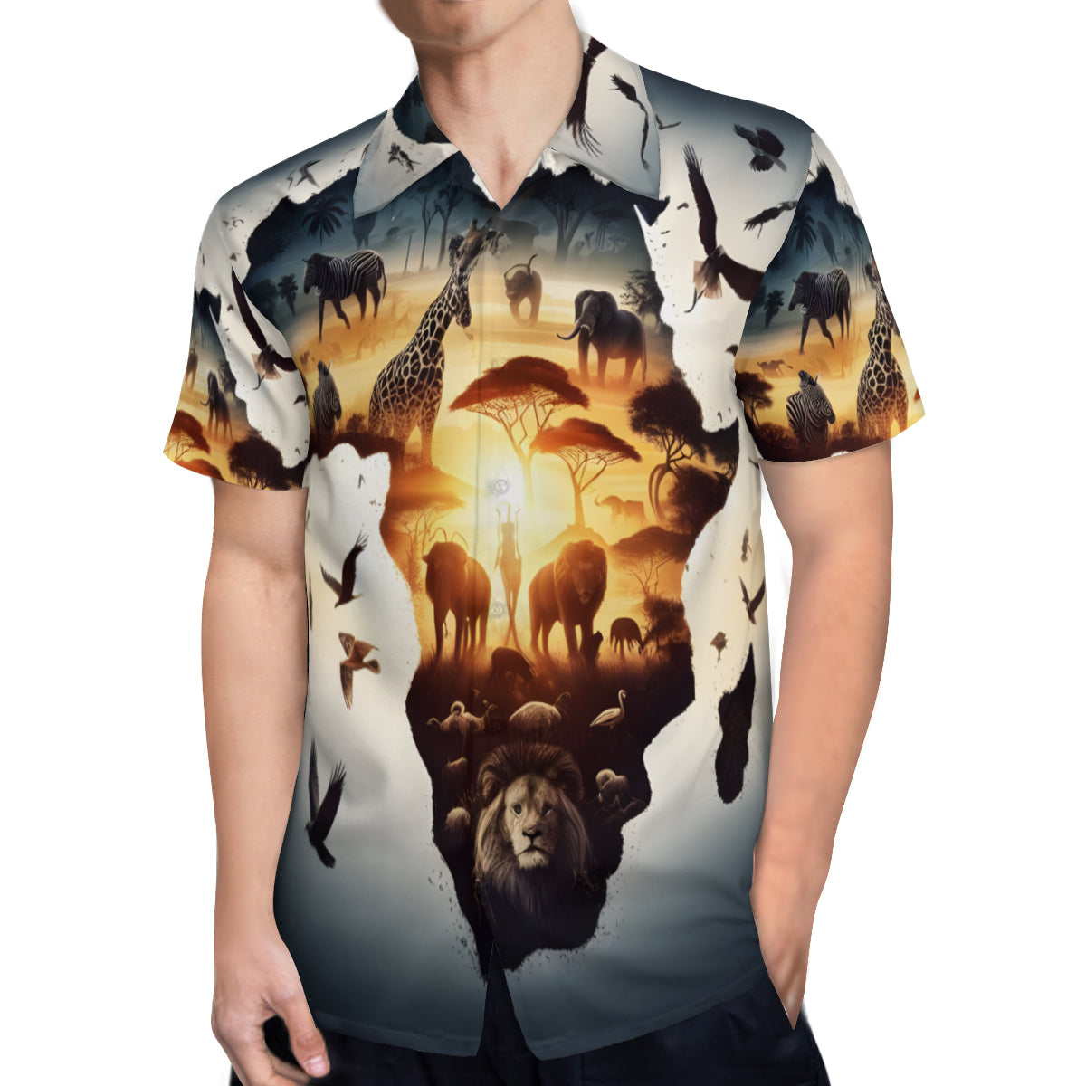 Africa Short Sleeves Men's Shirt