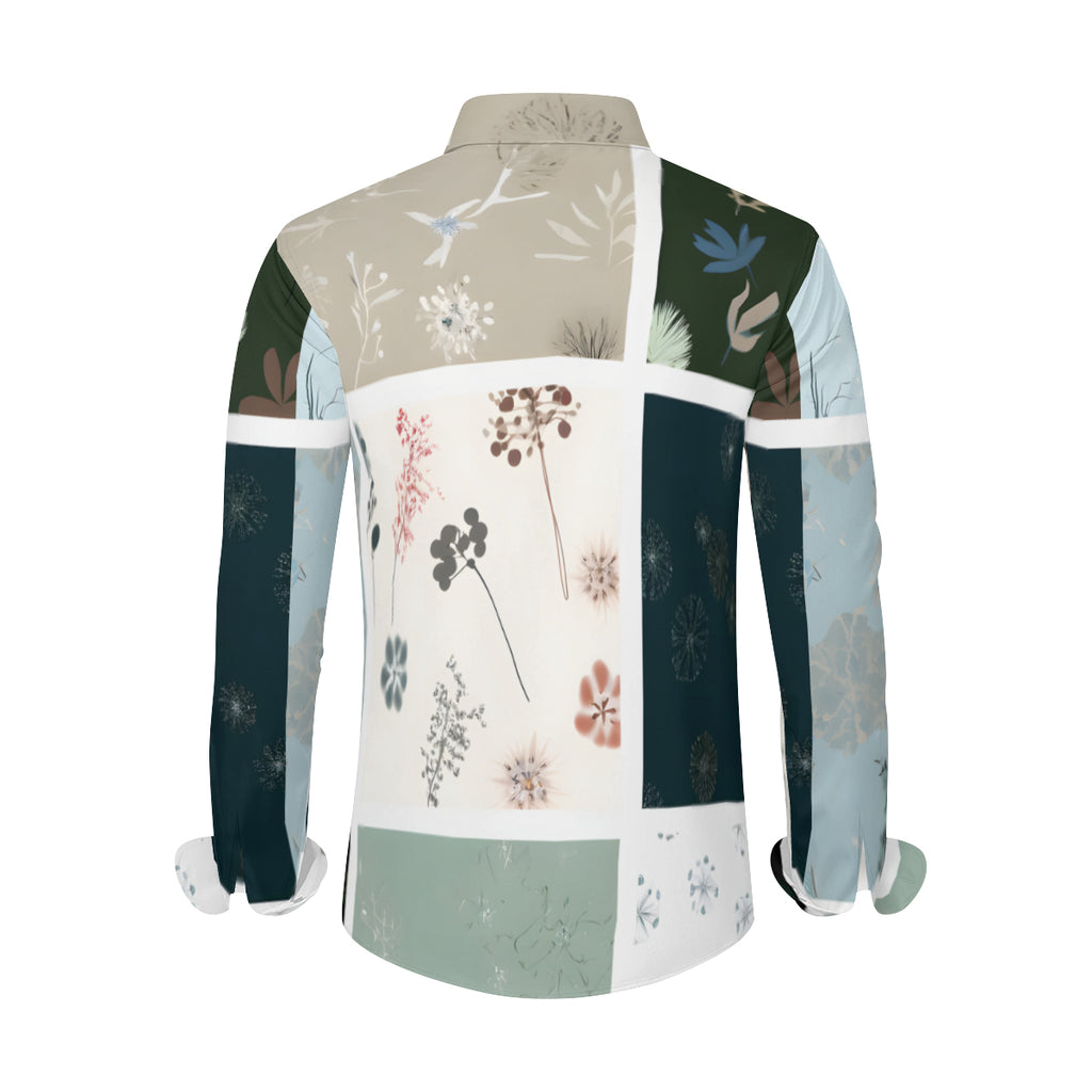 Minimalistic Geometric Long Sleeves Men's Shirt
