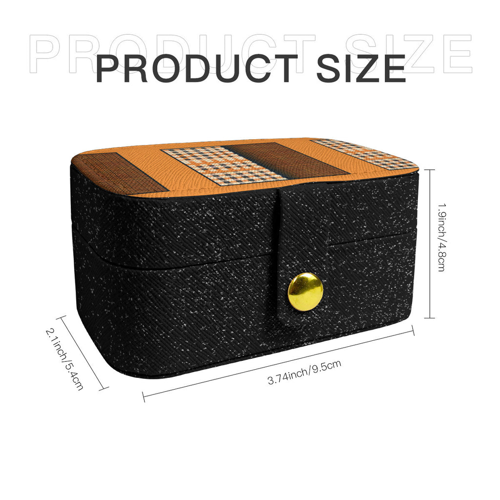 Orange Check Elegant Personalized Portable Jewelry Box