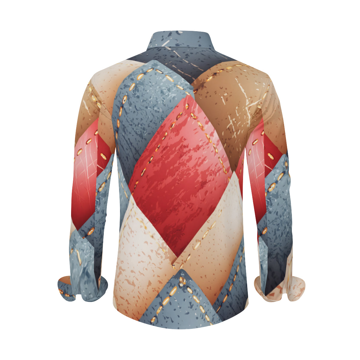 Abstract Denim Design Long Sleeves Men's Shirt
