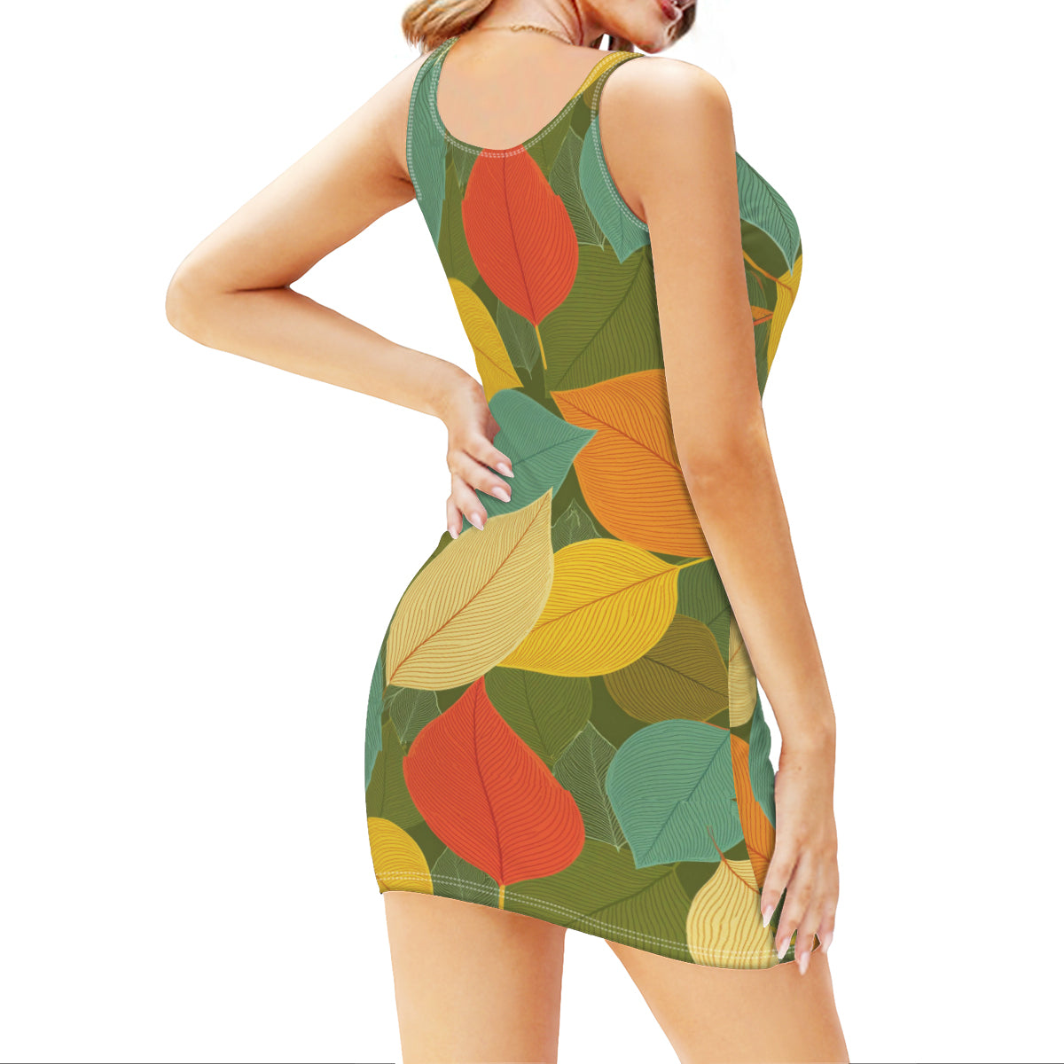 Autumn Floral Women's Casual Dress | Polyester