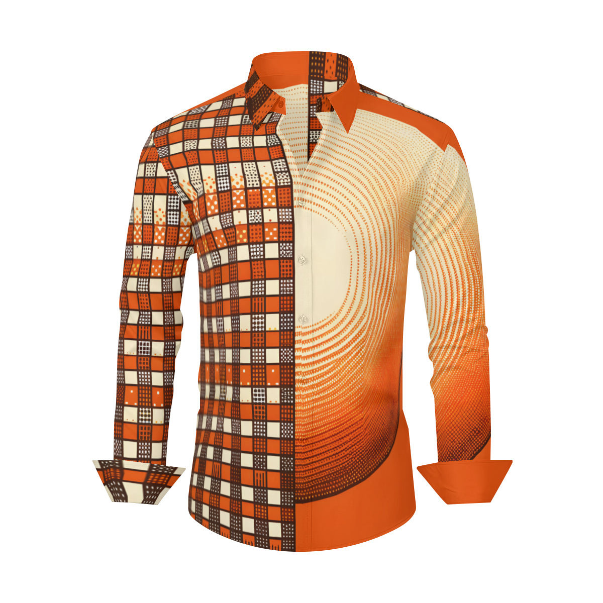 Orange Long Sleeves Men's Shirt