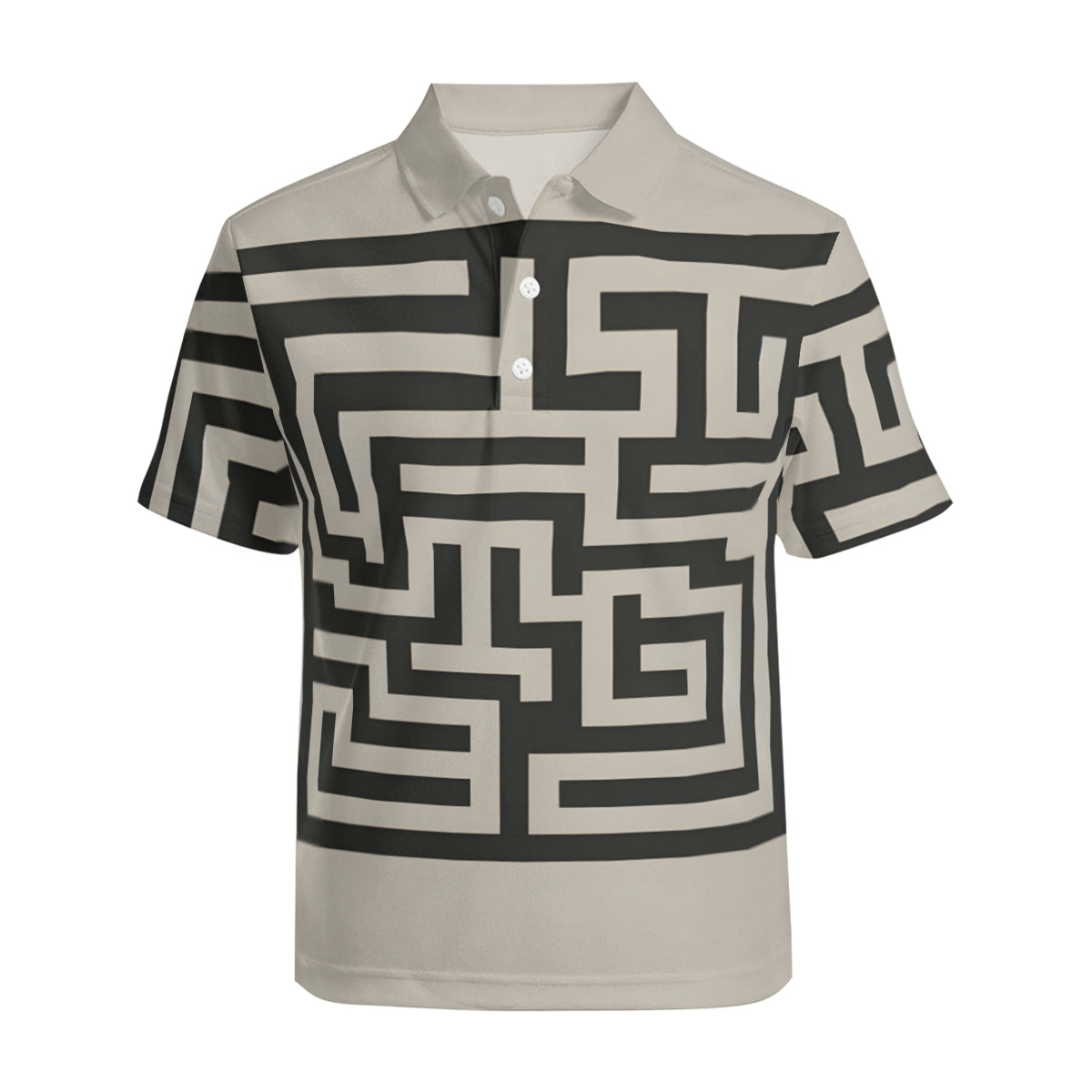 Minimalistic Geometric Men's Premium European Size POLO Shirt | 95% Polyester+5% Spandex