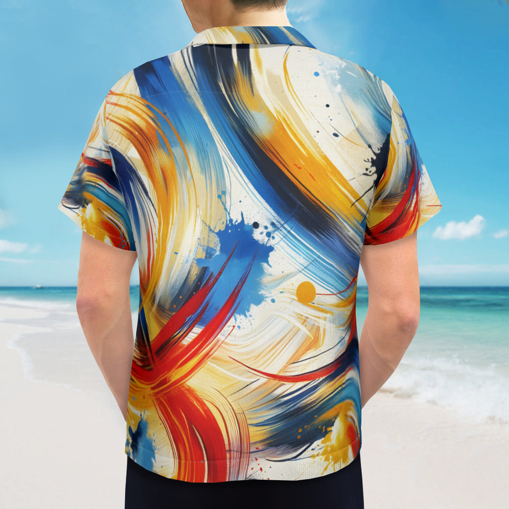Brush Strokes Short Sleeves Men's Shirt