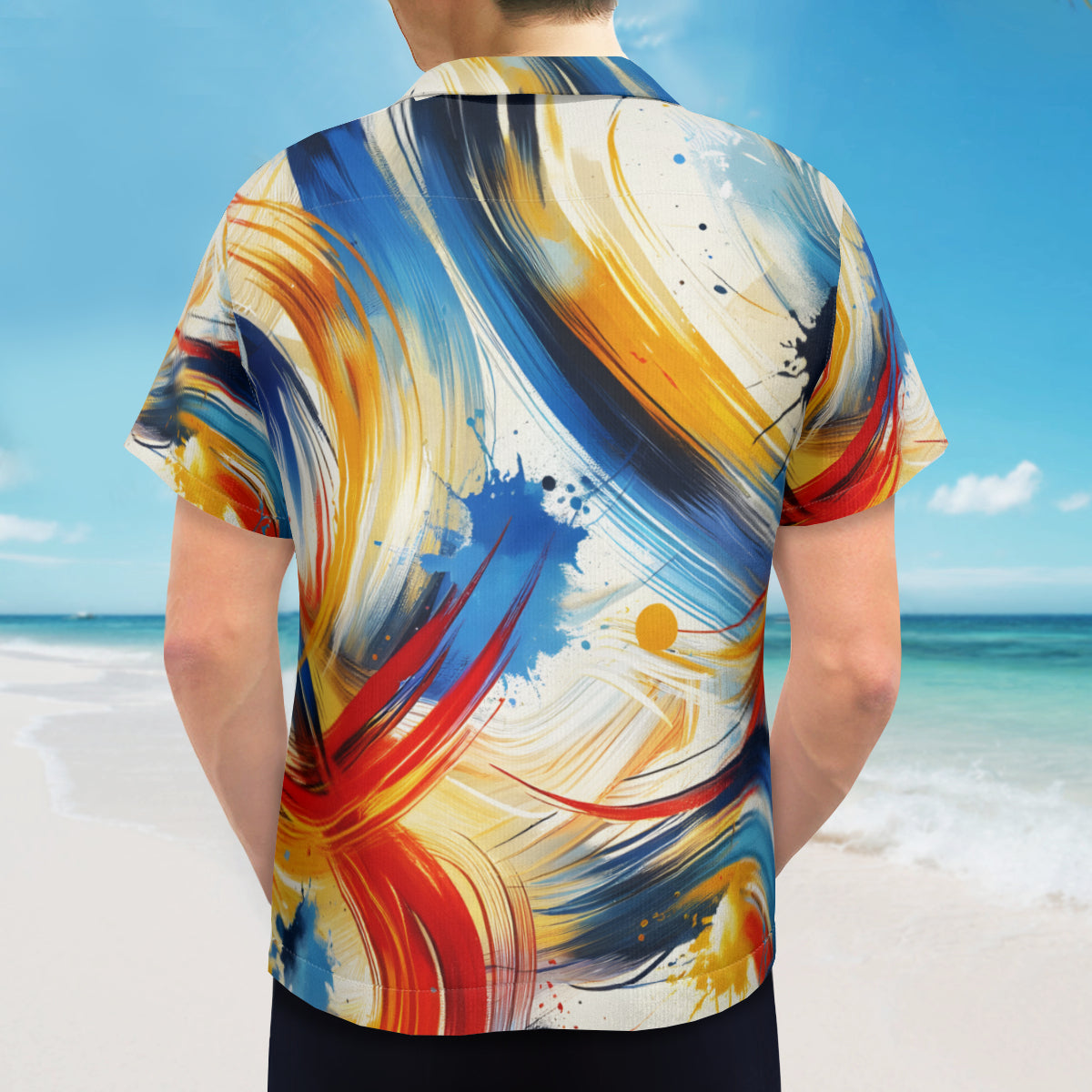 Brush Strokes Short Sleeves Men's Shirt