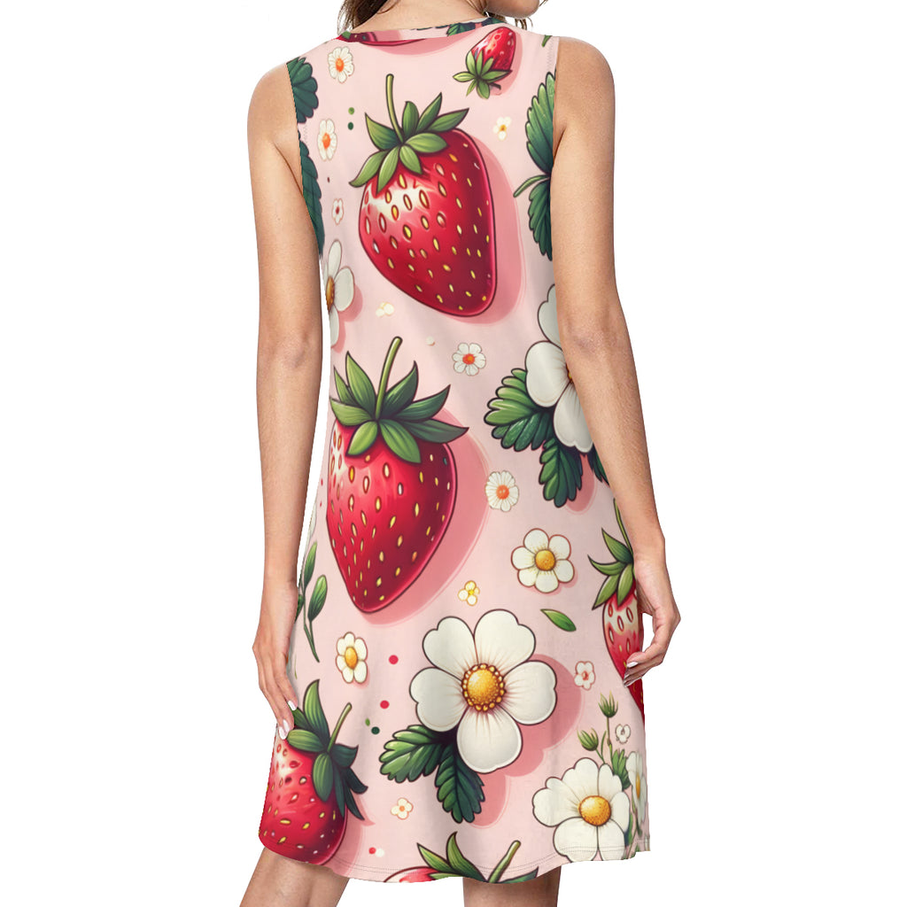 Strawberry Design Women Casual Dress