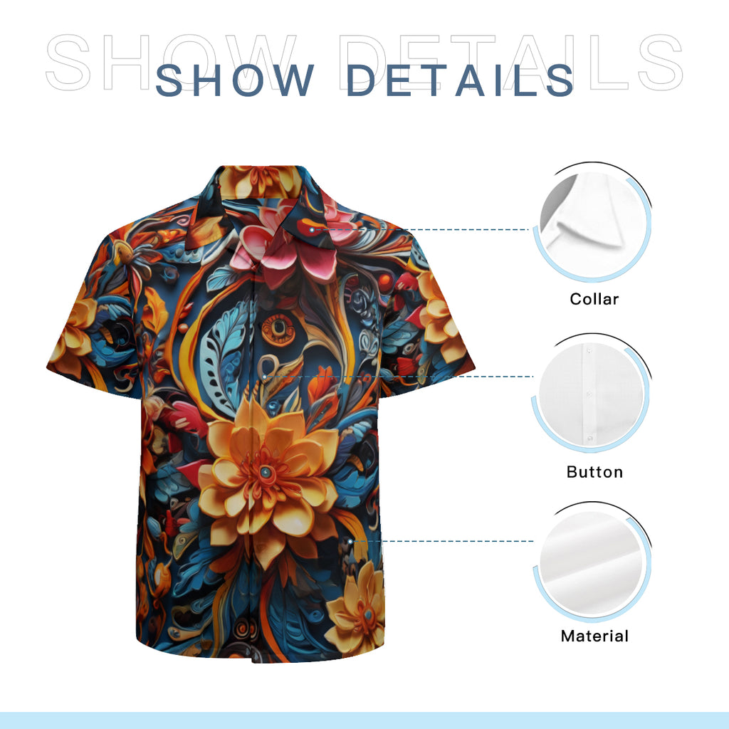 Floral Short Sleeves Men's Shirt