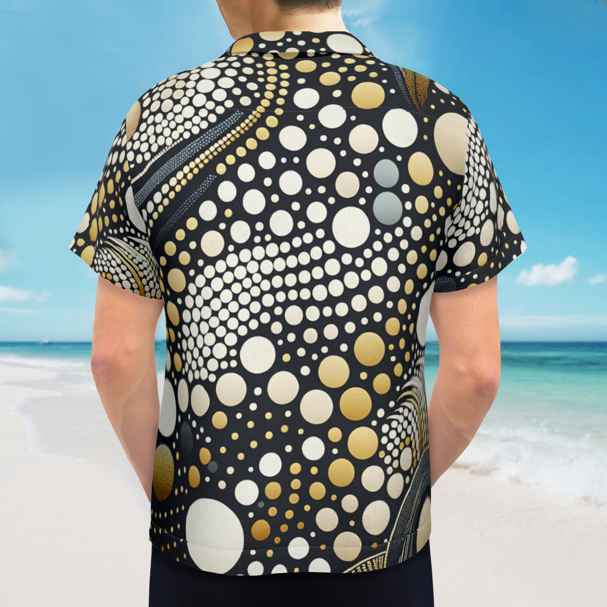 Abstract Dotted Short Sleeves Men's Shirt