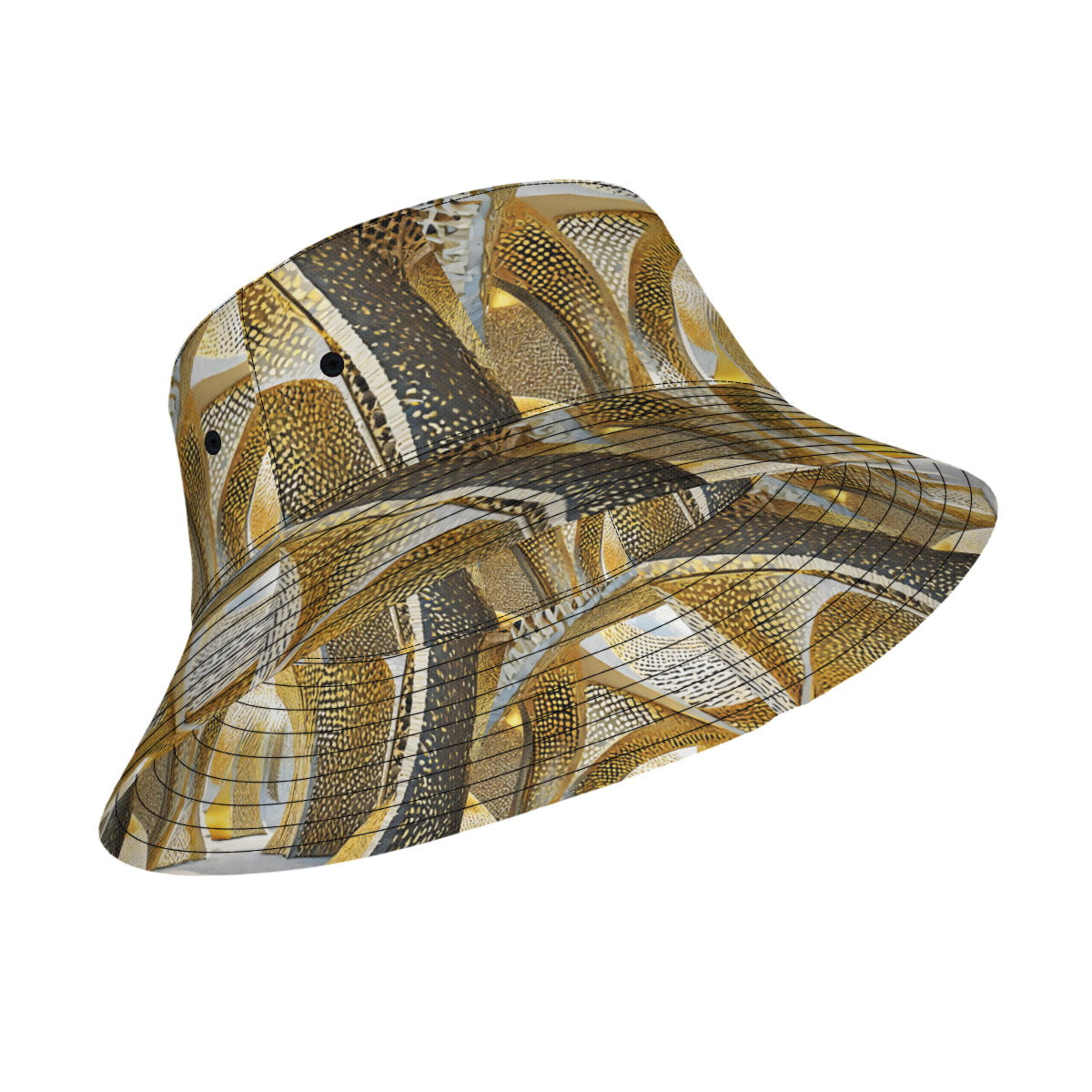 Golden Archtectural Double-Sided Unisex Polyester Bucket Hat