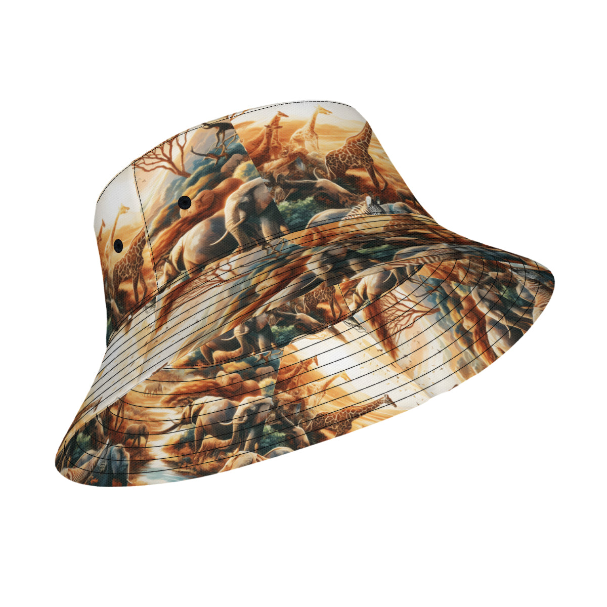 African Animals Double-Sided Unisex Polyester Bucket Hat