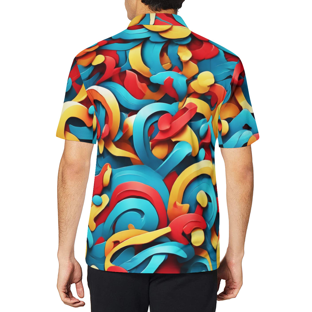 Abstract Men's Premium European Size POLO Shirt | 95% Polyester+5% Spandex