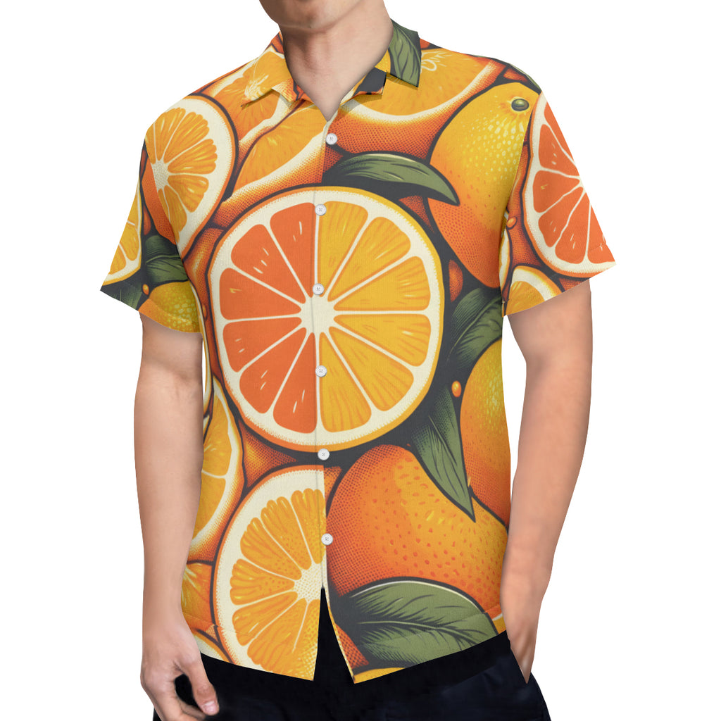 Orange Short Sleeves Men's Shirt