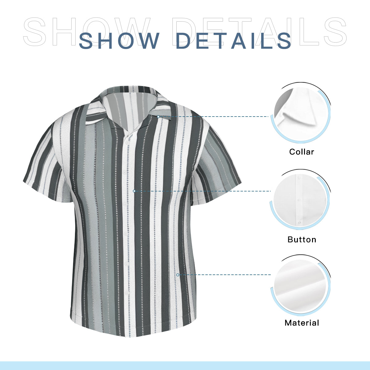 Abstract Stripes Short Sleeves Men's Shirt