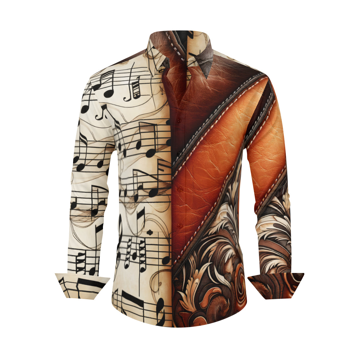 Musical Leather Harmony Long Sleeves Men's Shirt