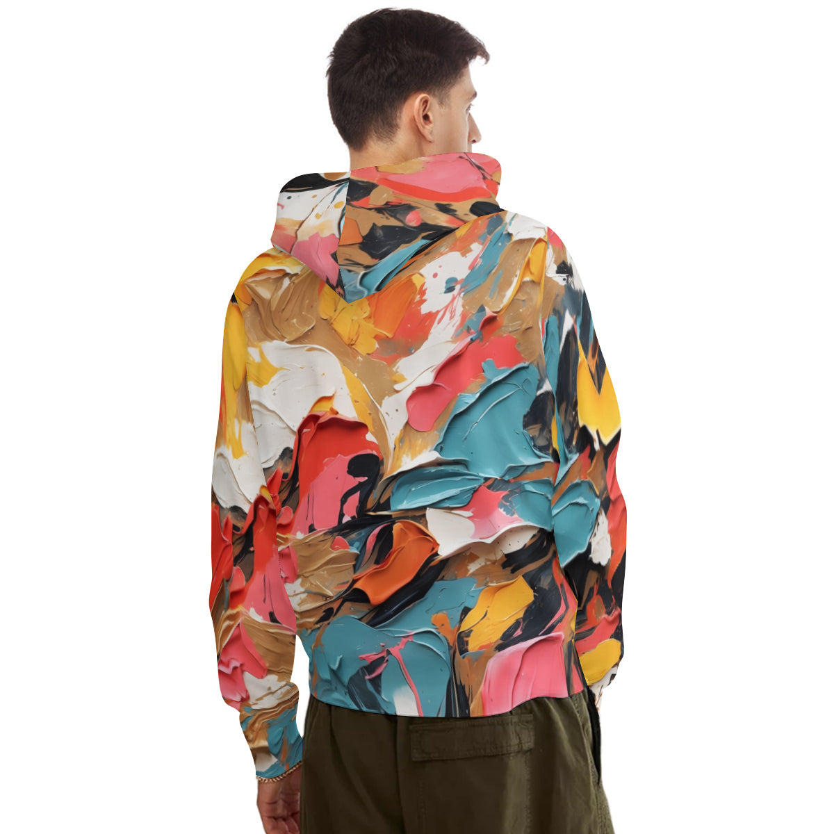 Vibrant Abstract Men's Adult Lightweight Hoodie Set | Air Layer