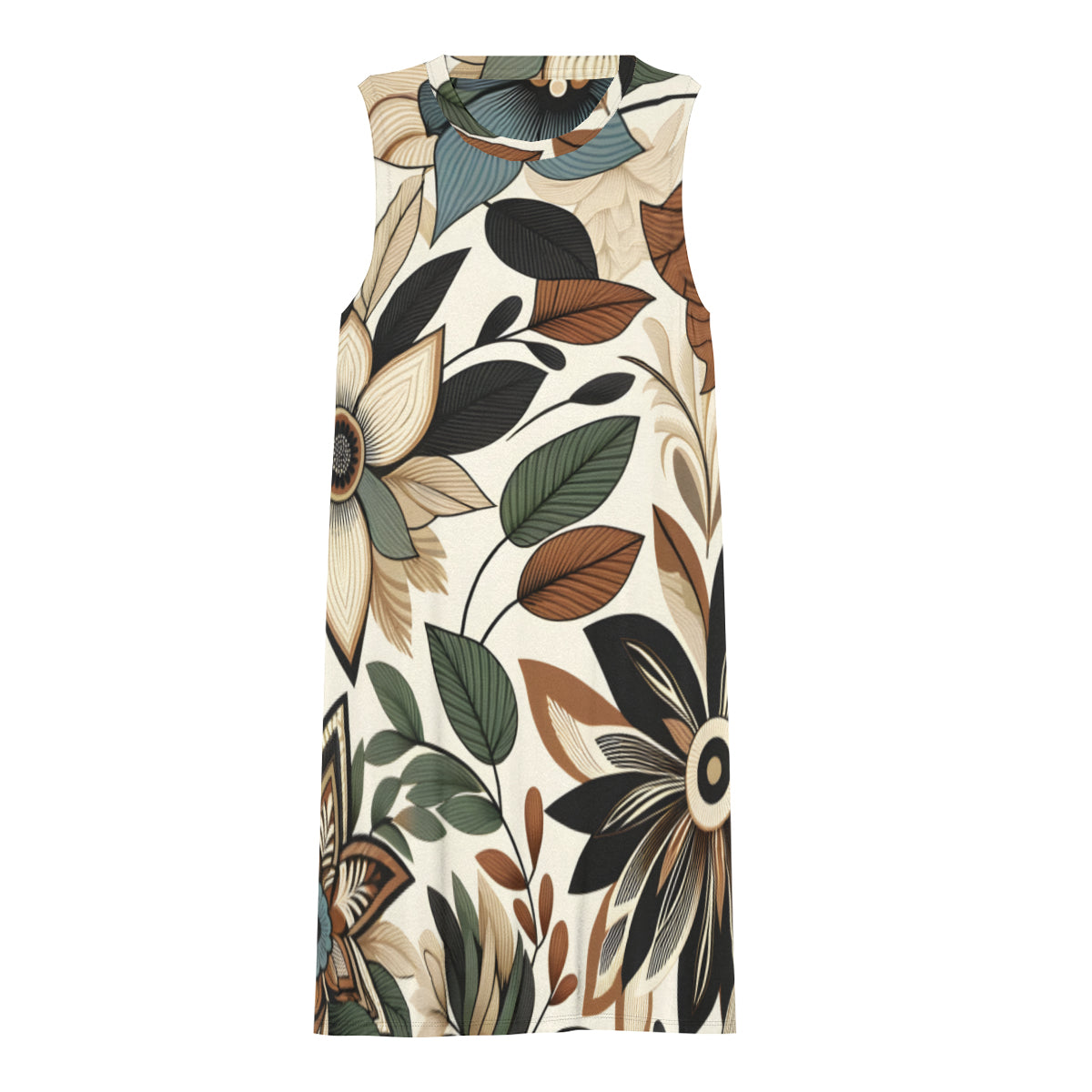 Botanical Leaves Women's Casual Dress | Polyester
