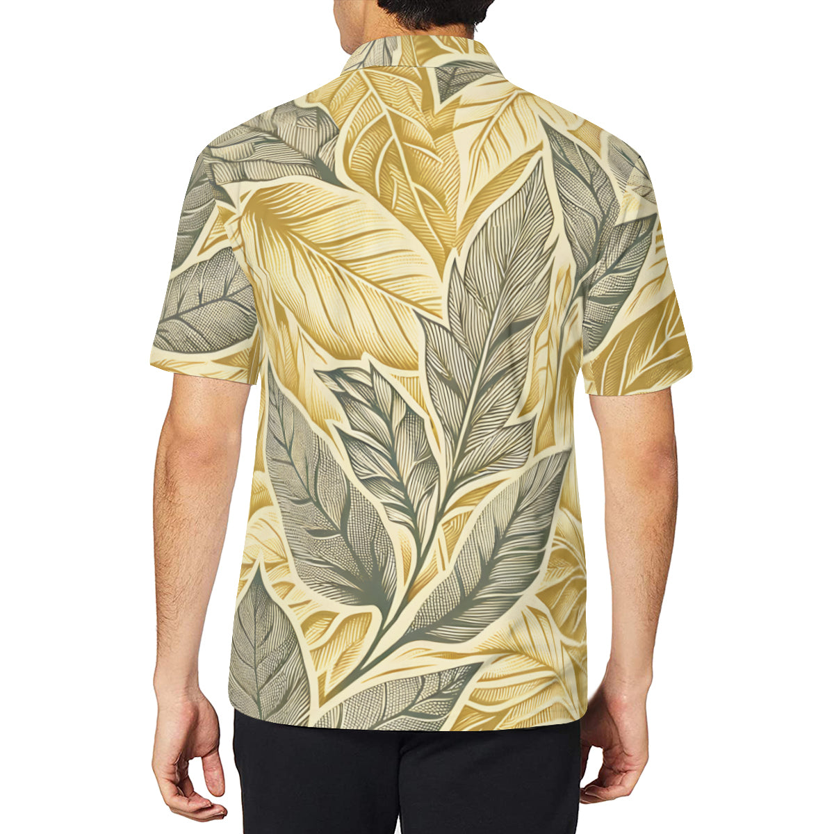 Golden Leaves Men's Premium European Size POLO Shirt | 95% Polyester+5% Spandex