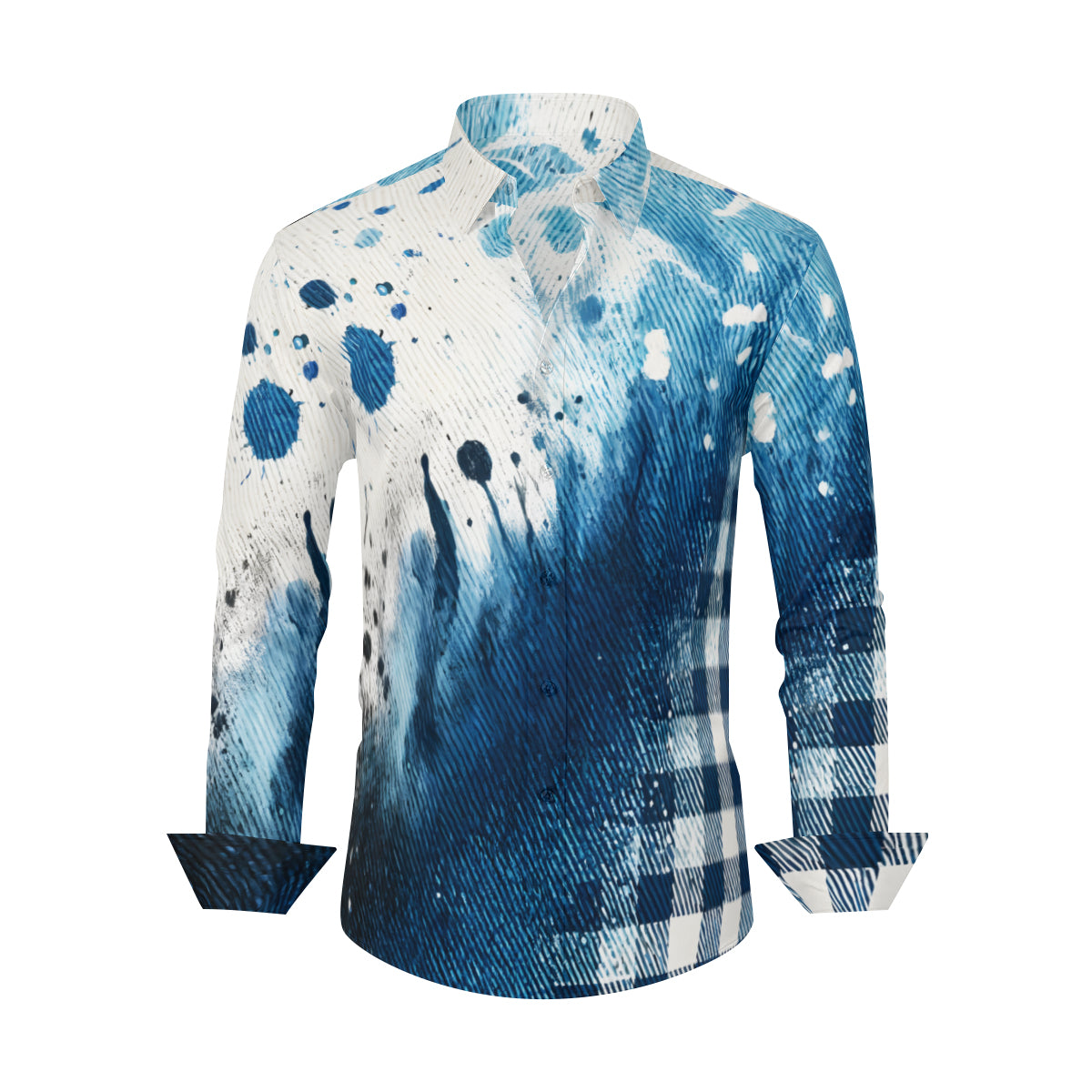 Denim Design Long Sleeves Men's Shirt