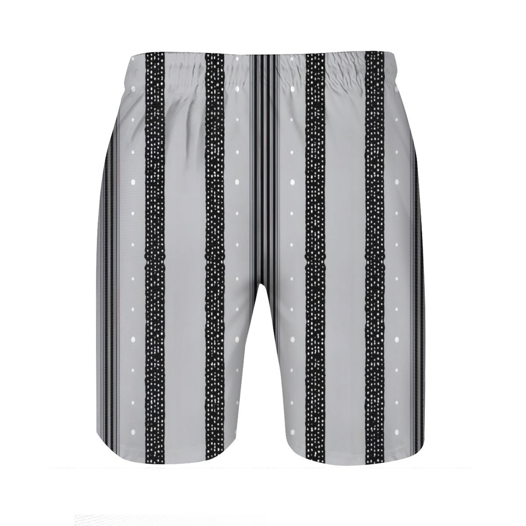 Abstract Stripes Men's Beach Shorts (Not Mesh Lined) | Polyester