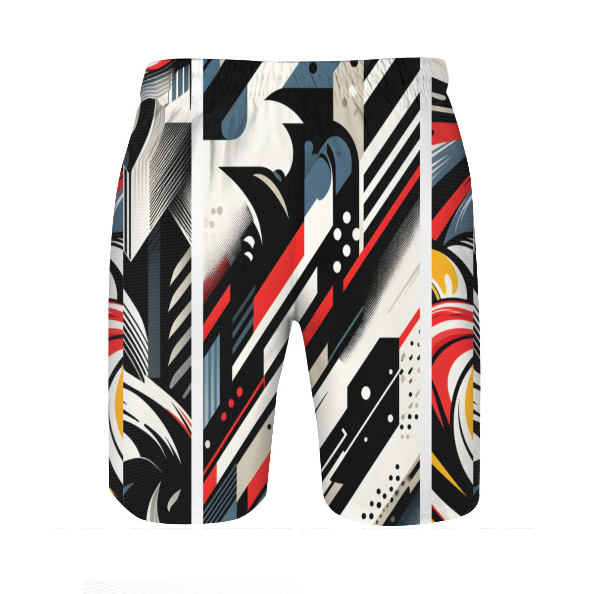 Abstract Geometric Men's Beach Shorts (Not Mesh Lined) | Polyester
