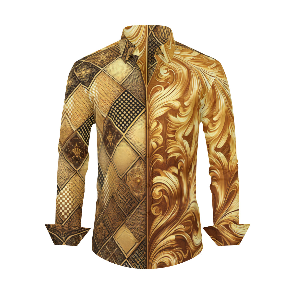 Golden Luxury Long Sleeves Men's Shirt