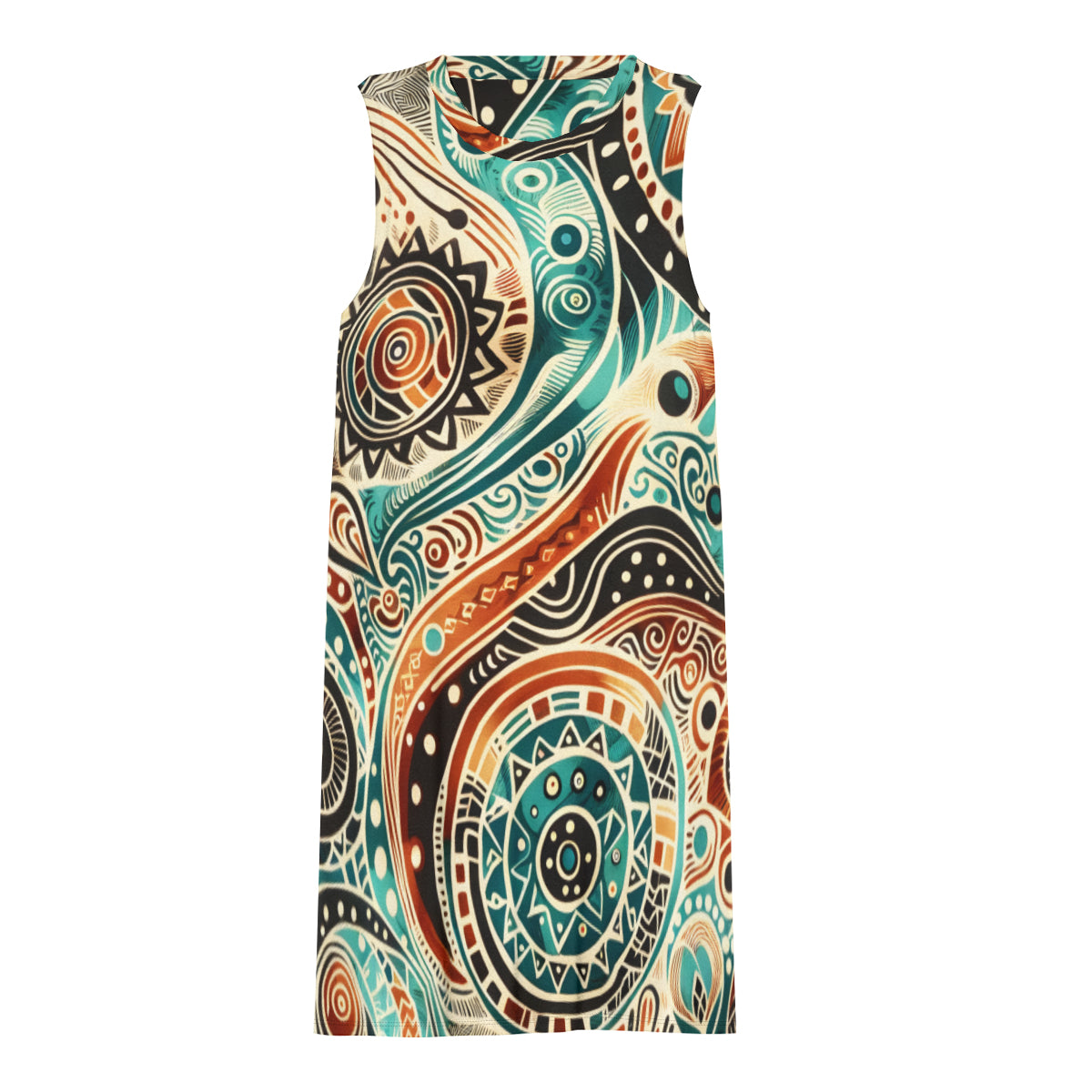 African Abstract Motifs Design Women's Casual Dress | Polyester