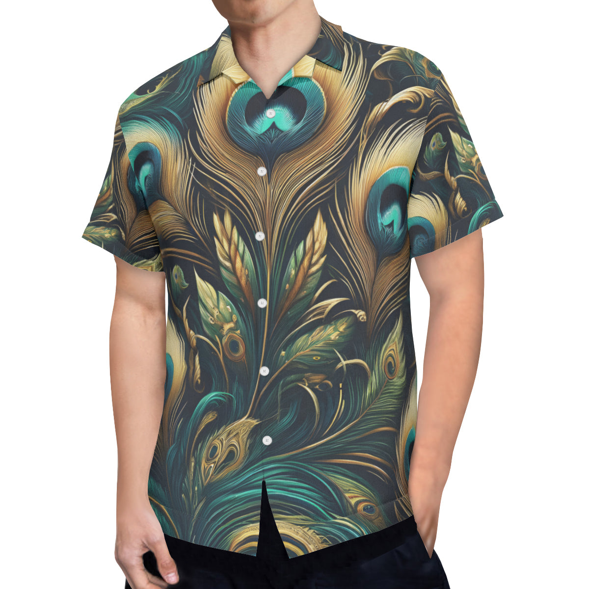 Peacock Short Sleeves Men's Shirt