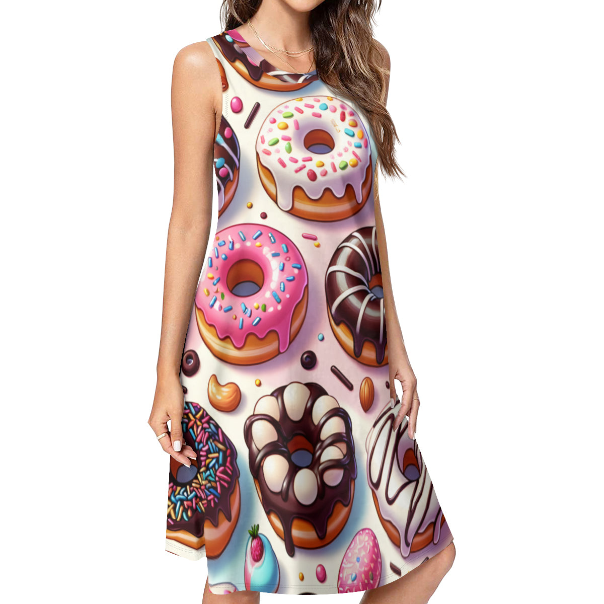 Donut Design Women Women's Casual Dress | Polyester